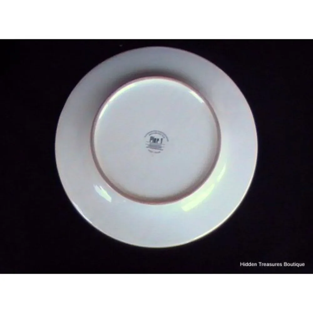 Pier 1‎ Etrusco Dinner Plate Red Orange Green Swirls Dots Beautiful